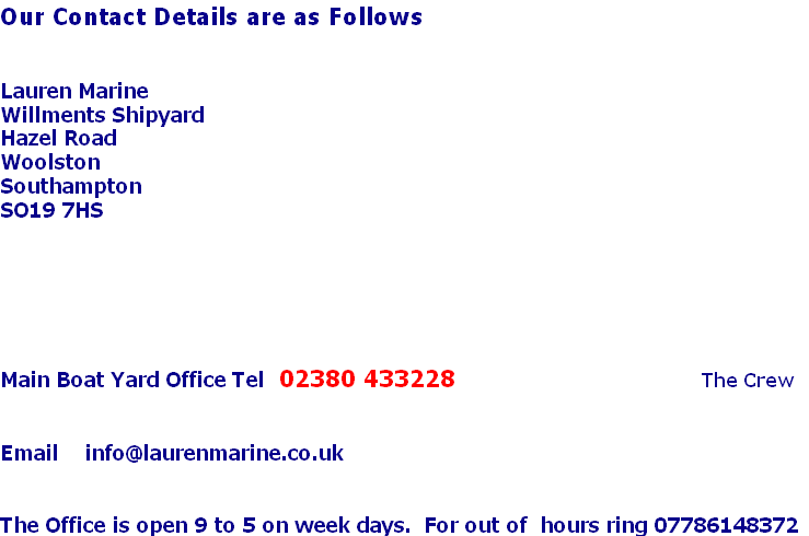 Email: info@laurenmarine.co.uk